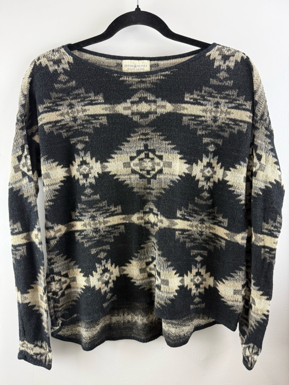 Denim & Supply Ralph Lauren Southwestern Aztec Knit Sweater XS Pullover Boho